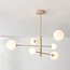 Loftlampe Sest med 6 lyskilder - beige med mælkehvidt glas