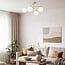 Justerbar loftlampe Nymo med 4 lyskilder - beige med mælkehvidt glas