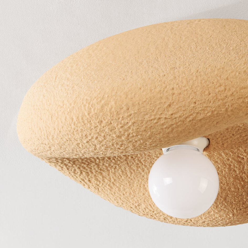 Wabi Sabi-loftlampe Kawa 41 cm med steneffekt - gyldenbrun