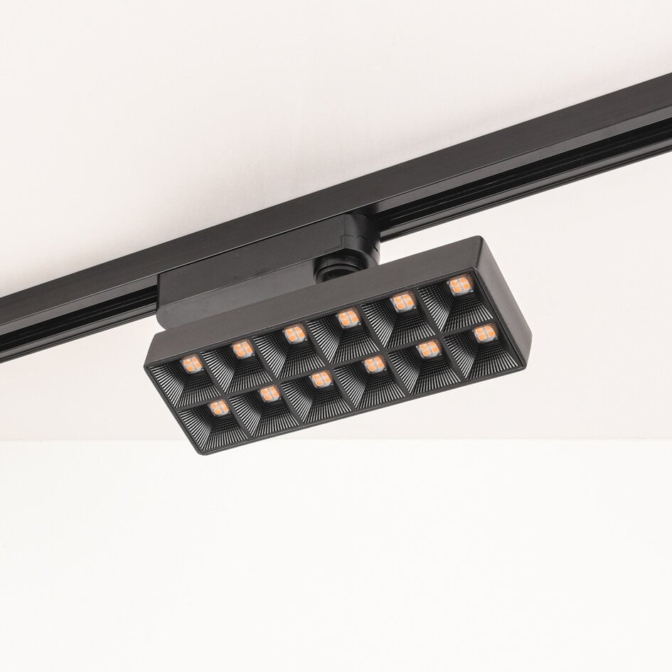 20W skinne-spot 1-fase Varo med integreret LED i 3000K eller 4000K - sort