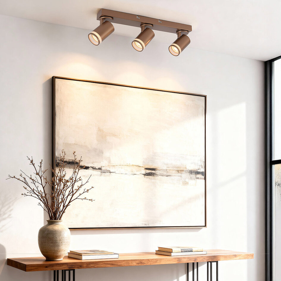 Loftspot Dotto med 3 lyskilder - varm jordfarve, justerbar