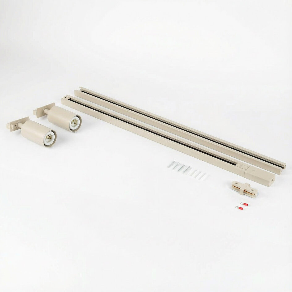 1-faset lysskinne - 1,5 meter med Jill spots – beige