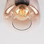 Loftlampe Soli med glasskærm med brun ombré
