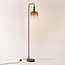 Gulvlampe Piedi med brunt ombréglas