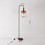 Gulvlampe Piedi med brunt ombréglas