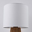 Bordlampe Ranpu Boho-chic brun med hvid lampeskærm