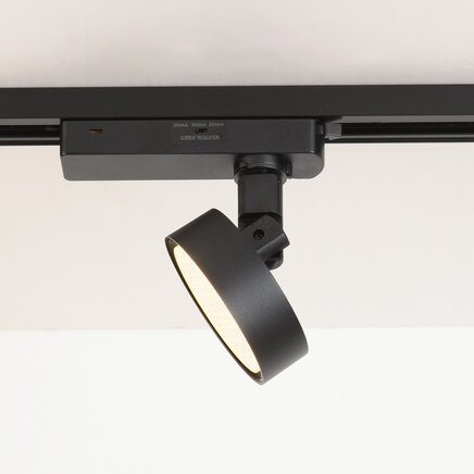 1-faset skinnespot Colle med integreret LED 3000K, sort