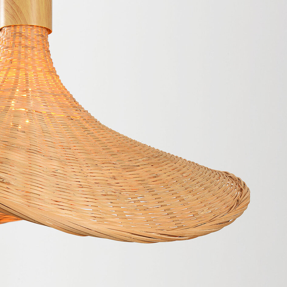 Pendel med håndflettet bambusskærm, Ø53 cm - Flima