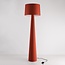 Gulvlampe Rumi med stofskærm - varm terracotta