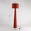 Gulvlampe Rumi i varm terracotta tekstil