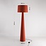 Gulvlampe Rumi med stofskærm - varm terracotta