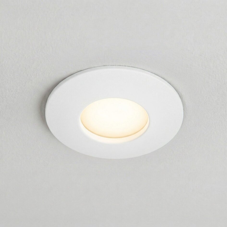 Moderne indbygningsspot, IP44 - Rex - hvid