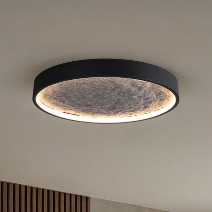 Loftlampe Cercul med 3 dæmpbare lyskilder - sort og gråt stenlook Ø40, 18W