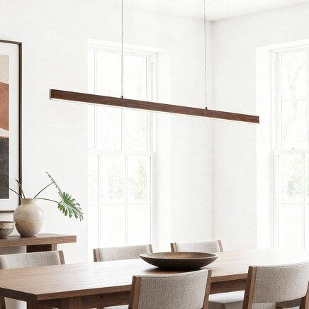 Pendel Elan 3-trins dæmpbar med integreret LED - mørkt trælook