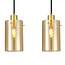 Pendel Seattle, 5 lyskilder - mat sort, sandguld og amber
