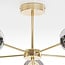 Industriel loftlampe Leah med 5 lyskilder - guld og røgfarvet glas