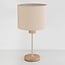 Bordlampe Aurea med hørskærm og travertineffekt - beige