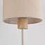 Bordlampe Aurea med hørskærm og travertineffekt - beige