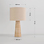 Bordlampe Verla med hørskærm og travertinlook