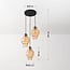Design pendel Orina med 3 lyskilder - amber glas