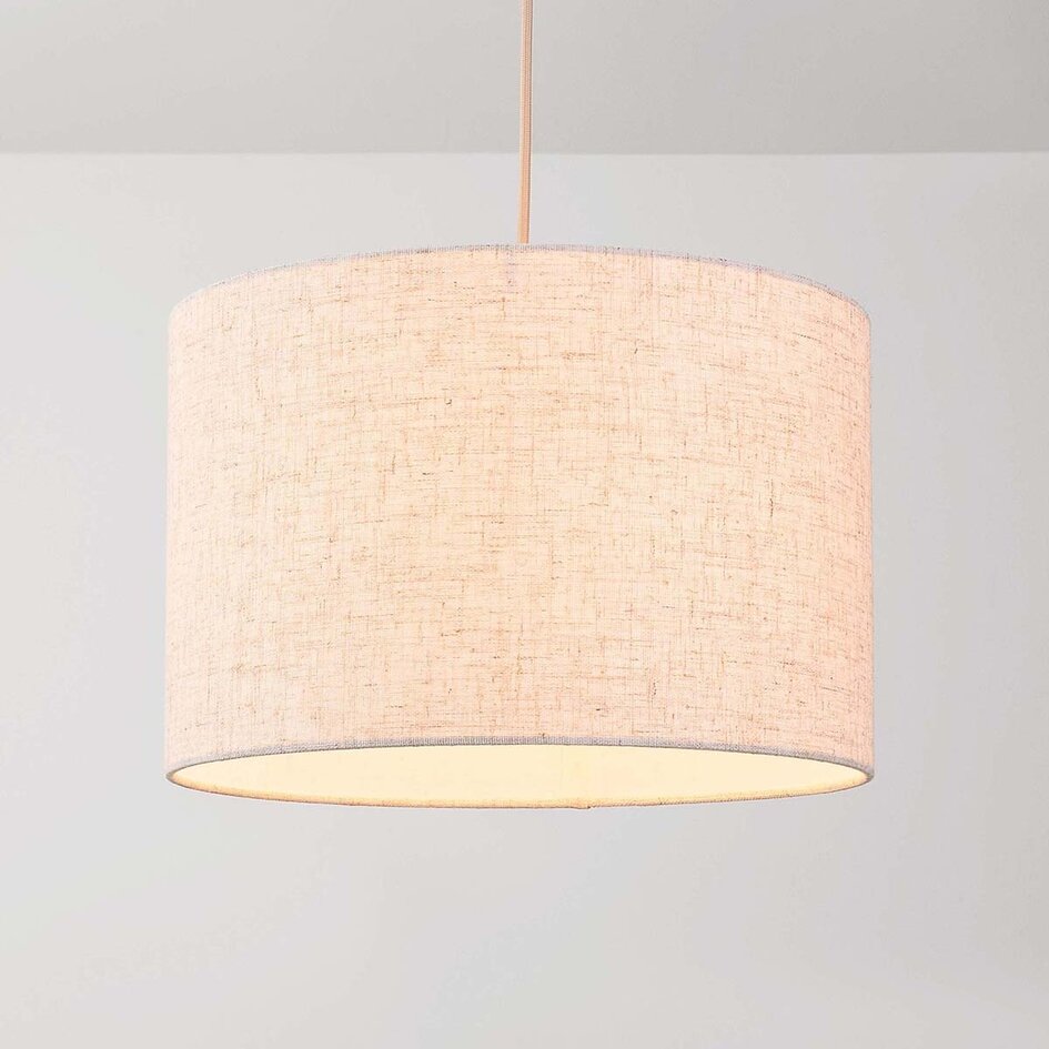 Pendel Avano - beige med skærm i linned