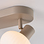 Loftlampe Odelle, 2 justerbare spots - rillet glas