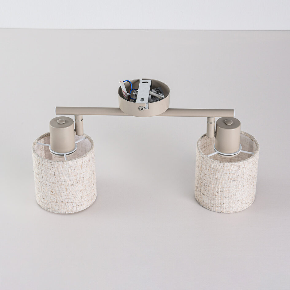 Loftlampe Avan, 2 justerbare hørskærme - beige
