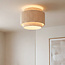 Loftlampe Vessa med lagdelt linnedskærm