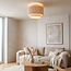 Loftlampe Vessa med lagdelt linnedskærm