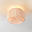 Loftlampe Vessa med lagdelt linnedskærm