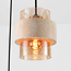 Pendel Sani, 3 lyskilder med travertin og amber glas