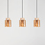 Pendel Naki, 3 lyskilder med travertin og amber glas