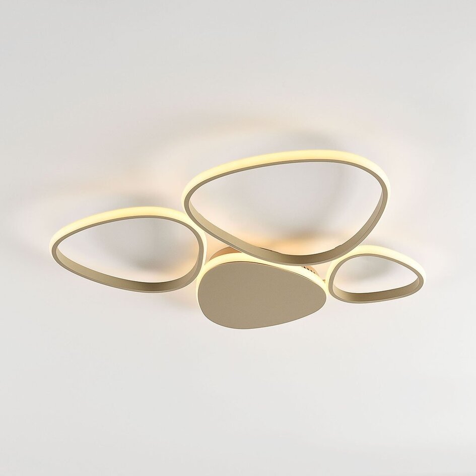 Design loftlampe Lirina med integreret LED, 3-trins dæmpbar - sandbeige