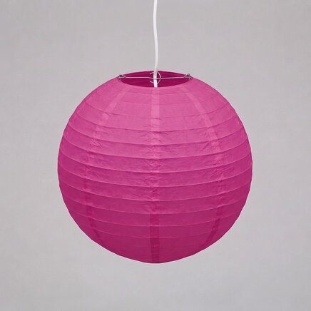 Udendørs rispapirlampe i pink nylon