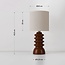 Bordlampe Seyra i brun keramik med beige tekstilskærm