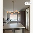 Loftslampe med 6 glaskugler - Aster - guld med opalhvidt glas
