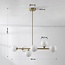 Loftslampe med 6 glaskugler - Aster - guld med opalhvidt glas