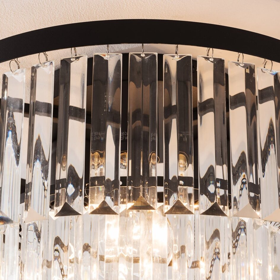 Loftlampe Royce med klart glas i krystalform