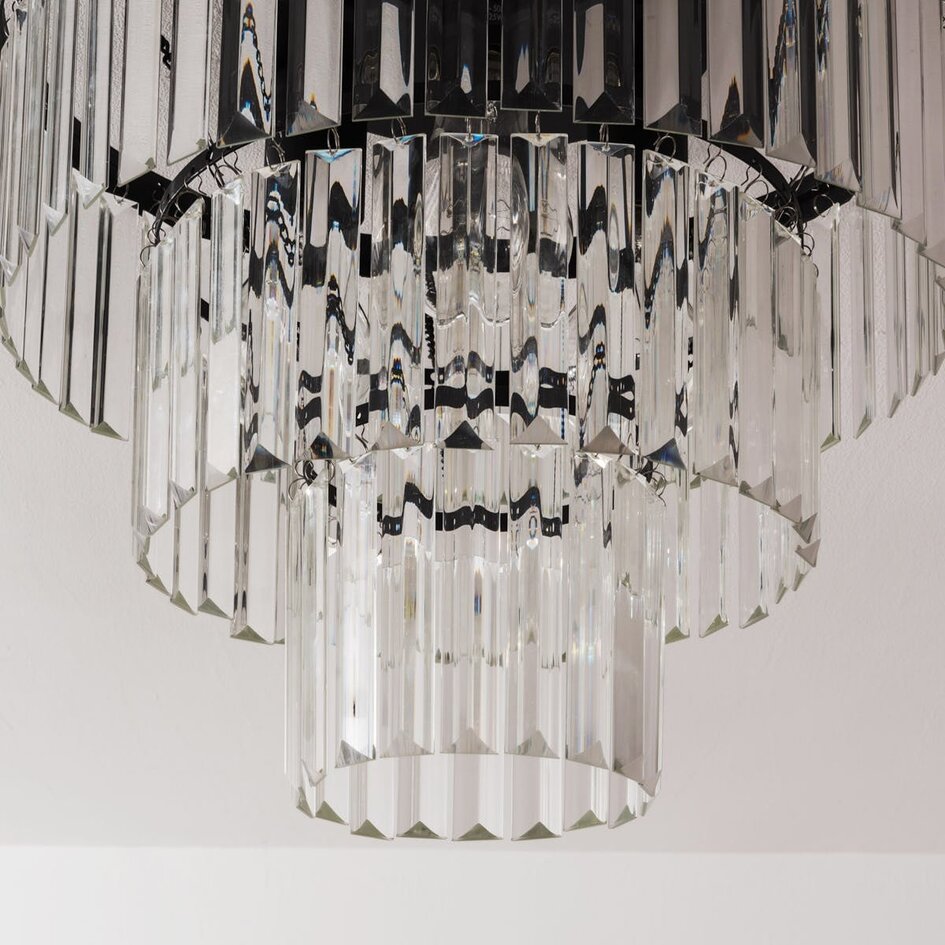 Loftlampe Royce med klart glas i krystalform