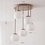 Moderne loftlampe Carato med 5 lyskilder - beige og mælkehvidt glas