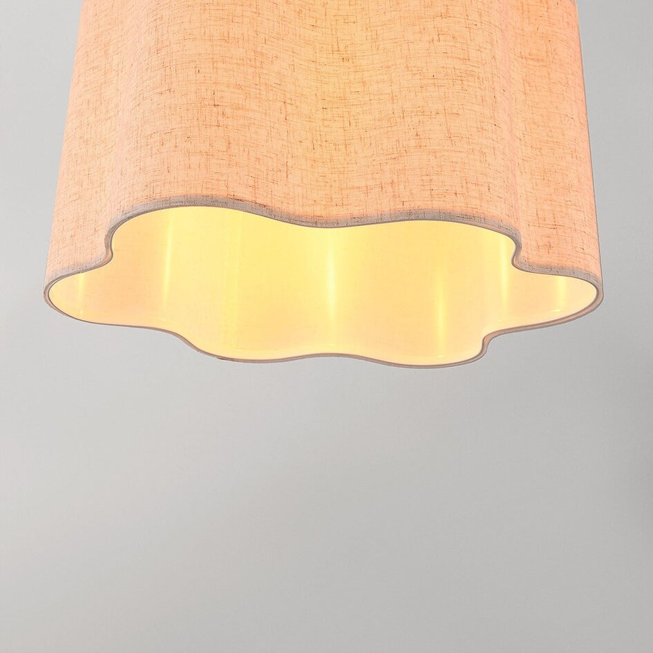 Loftlampe Hiru med hørskærm Ø40 cm - beige