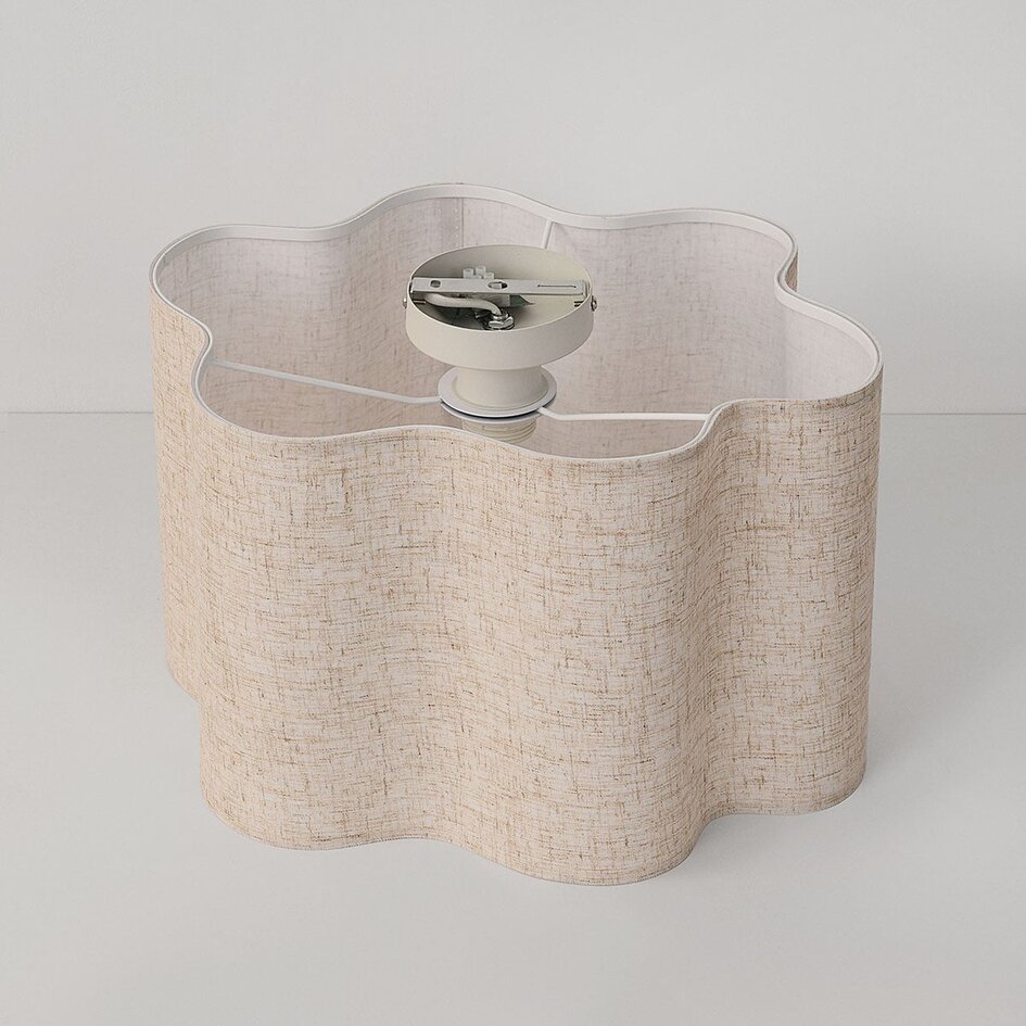 Loftlampe Hiru med hørskærm Ø40 cm - beige