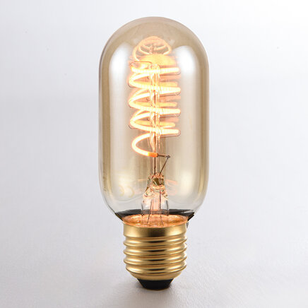 Dæmpbar E27 LED-rørpære Ø45 mm amber glas, 4W (1800K)