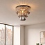 Loftlampe Royce med 3 lyskilder - sort og røgfarvet glas