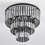 Loftlampe Royce med 3 lyskilder - sort og røgfarvet glas