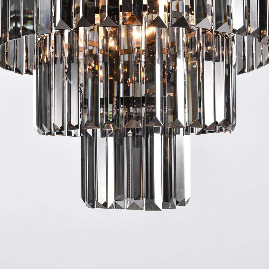 Loftlampe Royce med 3 lyskilder - sort og røgfarvet glas