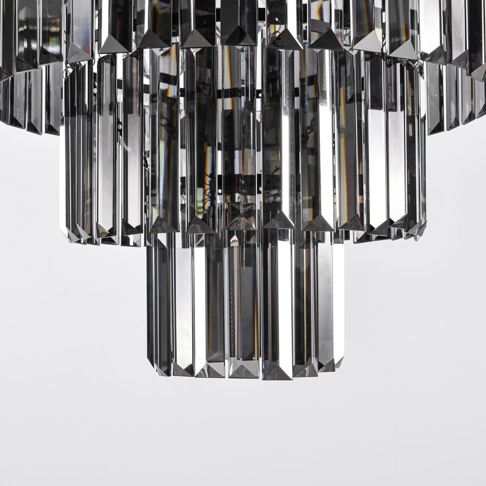 Loftlampe Royce med 3 lyskilder - sort og røgfarvet glas