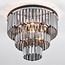 Loftlampe Royce med 3 lyskilder - sort og røgfarvet glas