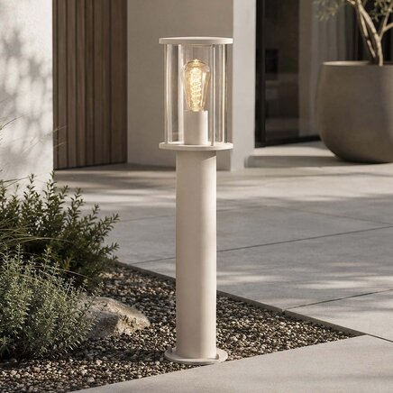 Stående udendørslampe Penn med klart glas - 60 cm, beige