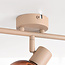 Justerbar loftlampe Lorie med 3 lyskilder og ombréglas i beige